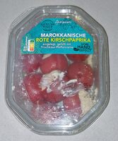 Marokkanische rote Kirschpaprika gefüllt mit Frischkäse-Pfeffercreme