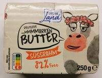 Deutsche Markenbutter, Süßrahm, 82 % Fettgehalt
