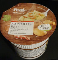 Kartoffelbrei mit Röstzwiebeln und Croutons
