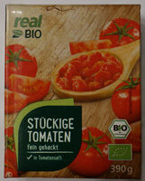 Stückige Tomaten fein gehackt, in Tomatensaft