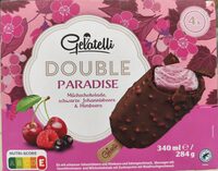 Double Paradise Eis Milchschokolade schwarze Johannisbeere Himbeere