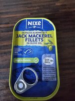Skinless and boneless Jack mackerel fillets in olive oil