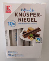 Vollmilch Knusperriegel mit Haselnuss-Creme