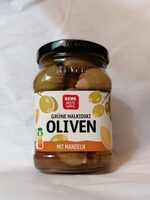 Grüne Halkidiki Oliven mit Mandeln