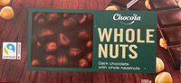 Dark chocolate with whole hazelnuts
