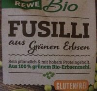 Fusilli aus grünen Erbsen