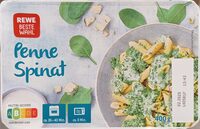 Rewe Beste Wahl Penne Spinat 4337256201179  Penne-Nudeln mit Blattspinat und Edelpilzkäse (Blauschimmelkäse)