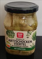 Gegrillte Artischockenviertel in Sonnenblumenöl mit Kräutern