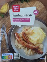 Rostbratwürste mit Kartoffelpüree & Sauerkaraut