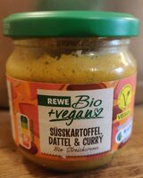 REWE Bio Streichcreme Süßkartoffel Dattel & Curry 4337256785631 Vegane Streichcreme mit Süßkartoffel, Dattel und Curry