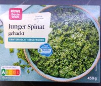 Junger Spinat gehackt erntefrisch tiefgefroren