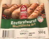 Rostbratwurst Westfälische Art