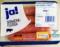 Frische, grobe Bratwurst vom Schwein