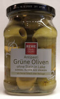 REWE Beste Wahl Antipasti Grüne Oliven ohne Stein in Lake