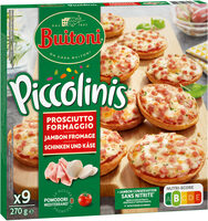 BUITONI PICCOLINIS mini-pizzas surgelées Jambon Fromage 270 g (9 pièces)