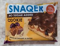 Snaqer Печенье глазированное «Арахис, изюм и карамель»