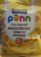 Organic corn snacks with mango and banana