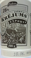 25% skābais krējums Exporta