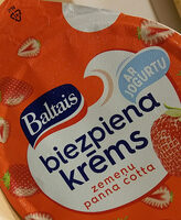 Biezpiena jogurta krēms ar zemenēm un panna cotta garšu