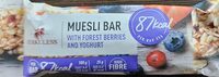 Muesli bar with forest berries and yoghurt