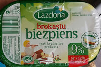 9% biezpiens ar saldo krējumu Brokastu