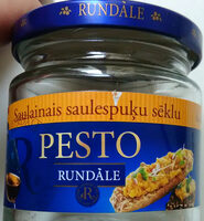 Saulainais saulespuķu sēklu pesto