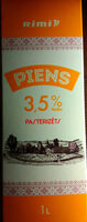 3.5% piens, pasterizēts