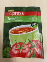 Tomato instant soup with noodles