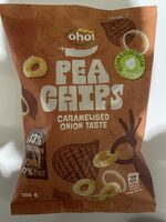 Pea chips caramelised onion