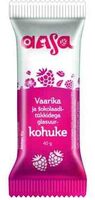 Vaarika ja šokolaadi tükkidega glasuur kohuke