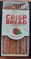 Crisp bread with wheat flour. With tomato and basil.