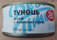 Тунець філе у власному соку
