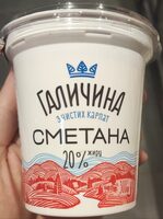Сметана, 20% жиру
