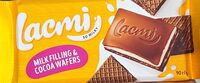 Pieniškas šokoladas "Lacmi Milk Filling & Cocoa Wafers", su pieniniu įdaru ir vafliais