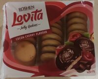 Печиво здобне "Lovita Jelly Cookies", з какао та желейною начинкою зі смаком вишні