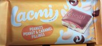 Шоколад молочний "Lacmi Peanuts, Peanut & Caramel Filling" з арахісом, карамельною та арахісовою начинками