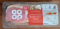 British smoked rindless back bacon