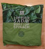 Frozen whole leaf spinach