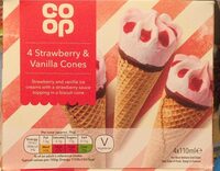 Strawberry and vanilla cone