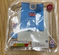 British outdoor bred thin sliced cooked ham