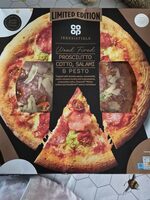Prosciutto Cotto, Salami & Pesto Pizza