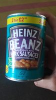 Baked beans with pork sausages