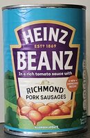 HEINZ BEANZ In a rich tomato sauce with RICHMOND PORK SAUSAGES