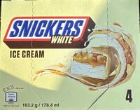 SNICKERS ICE CREAM WHITE 654kJ 157kcal 100ml 1466