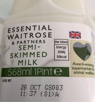 Waitrose semi-skimmed milk