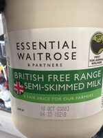 Essential Waitrose Semi-skimmed Milk 1.7% Fat 4 Pints