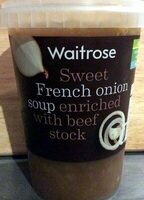 Sweet French onion soup enriched with beef stock