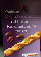 Crisp & aromatic all butter Kalamata olive twists