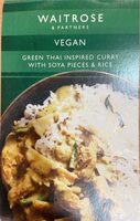 Green Thai Inspired Curry with Soya Pieces & Rice