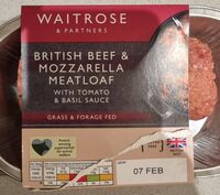British beef & Mozzarella meatloaf with tomato & basil sauce